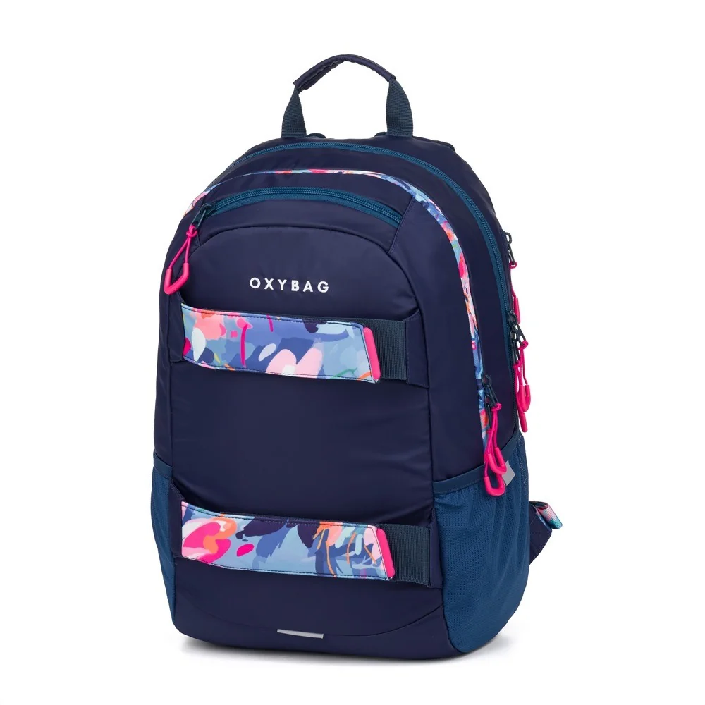 Oxybag OXY SPORT - set 2 ks: studentský batoh Flowers Blue, penál 