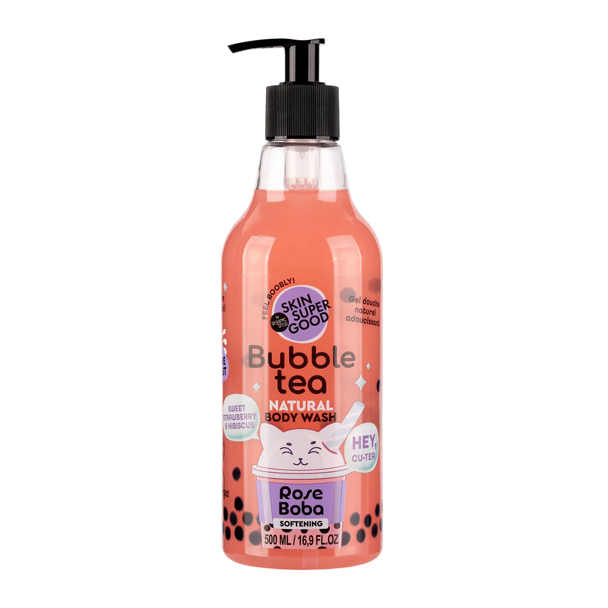 Organic Shop Bubble Tea Zjemňující sprchový gel Rose Boba 500 ml