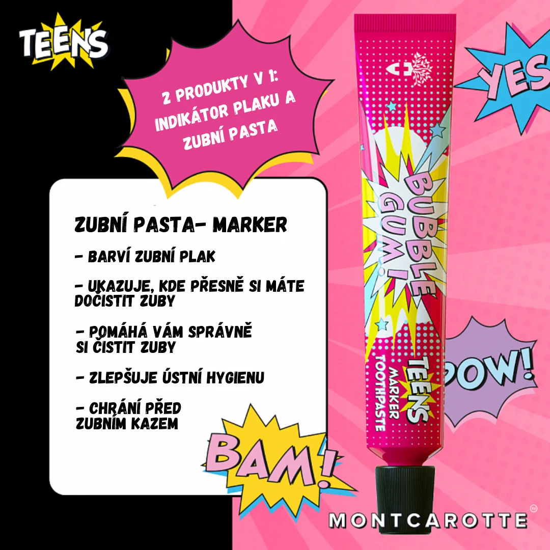 Montcarotte Teens Marker Bubble Boom zubní pasta 30 ml