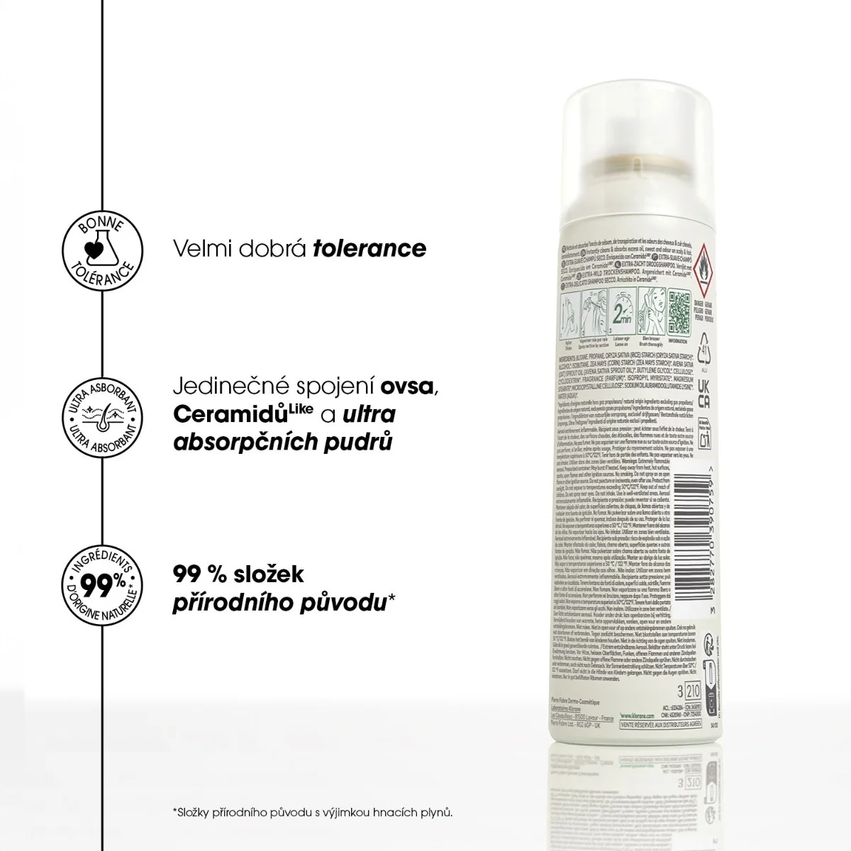 KLORANE Suchý šampon s ovsem a ceramidy 150 ml