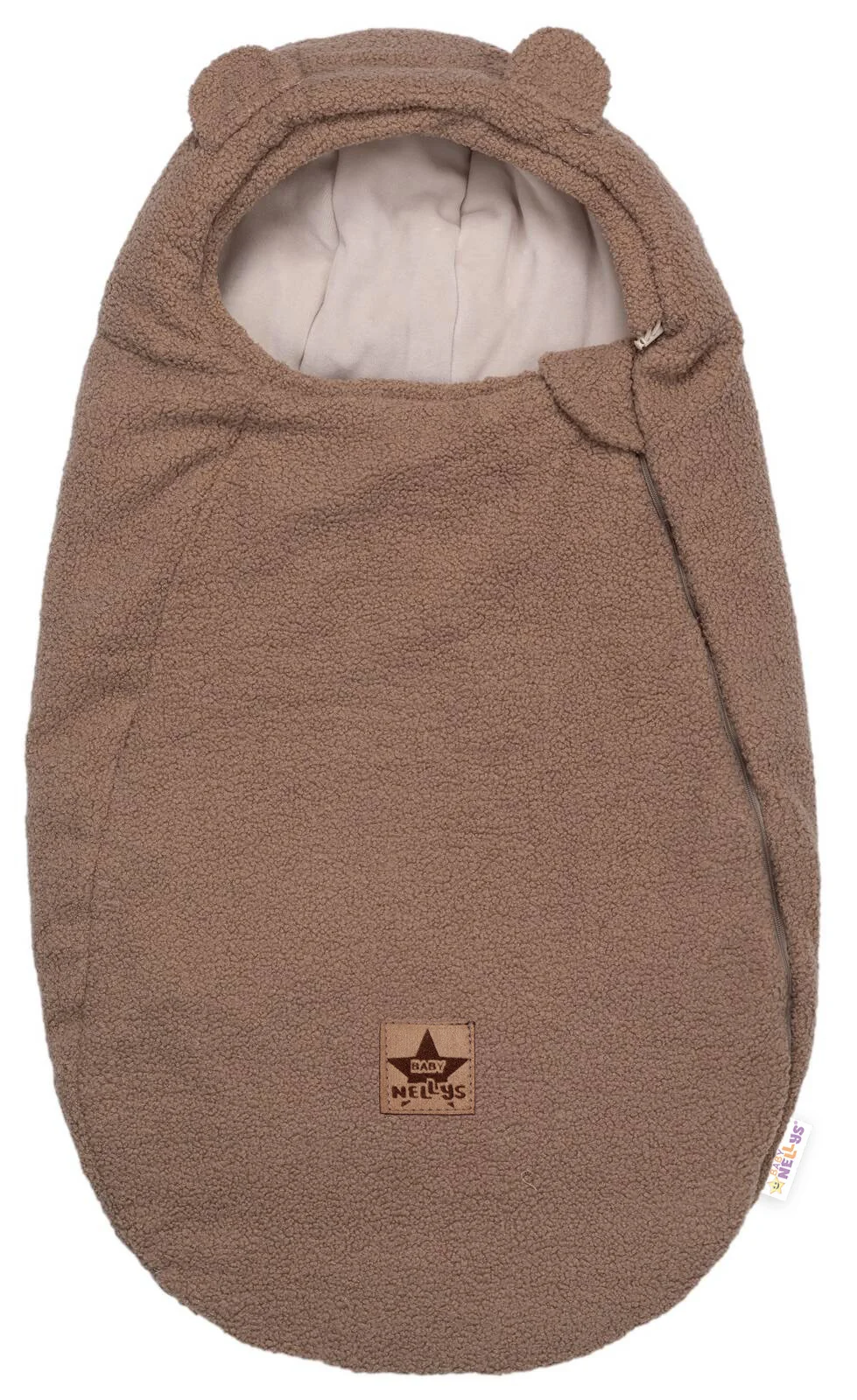 Baby Nellys Teploučky fusak Beránek exclusiv, 85x50cm - hnědý