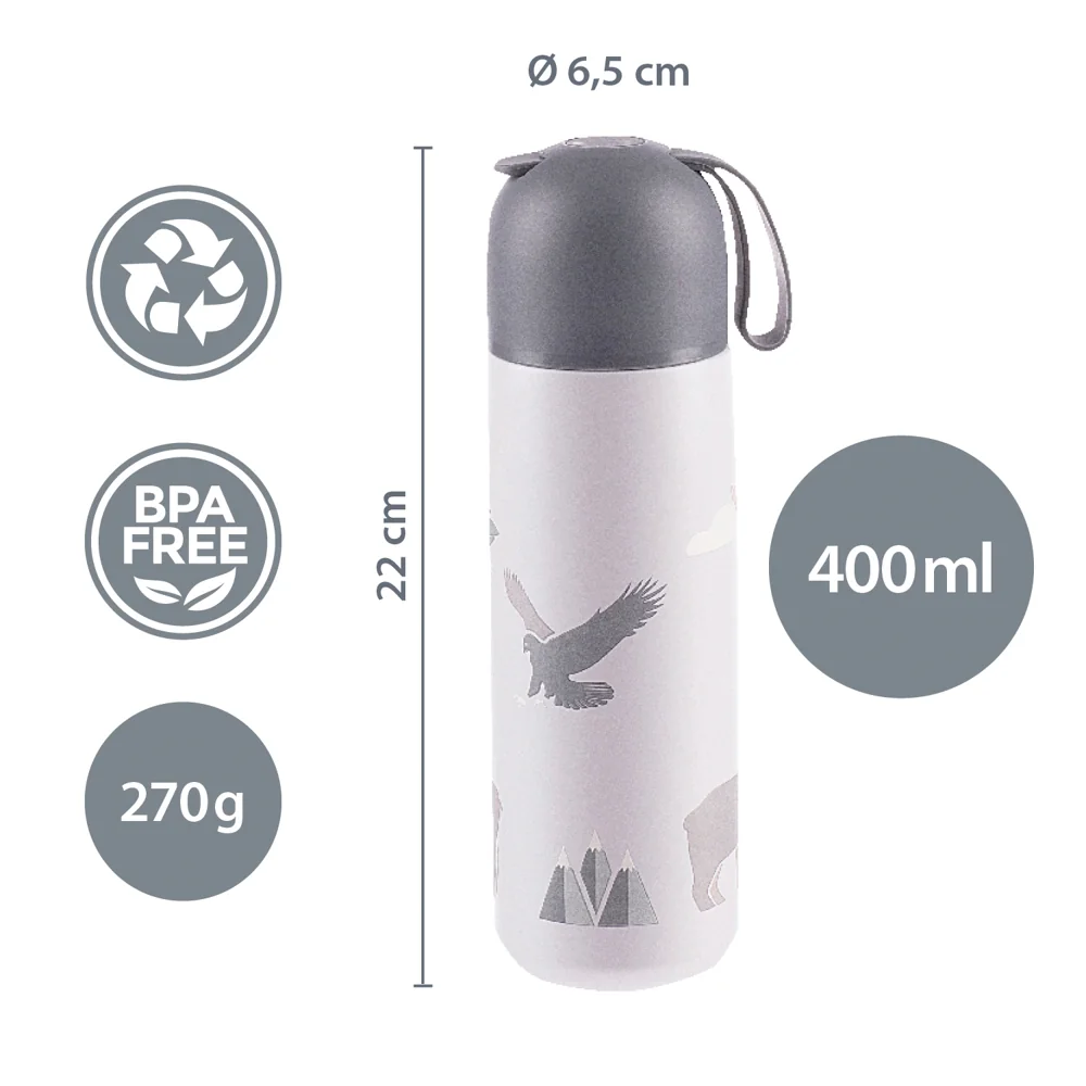 Zopa Termoska na tekutiny se silikonovým držákem 400 ml, Pistacio green 7