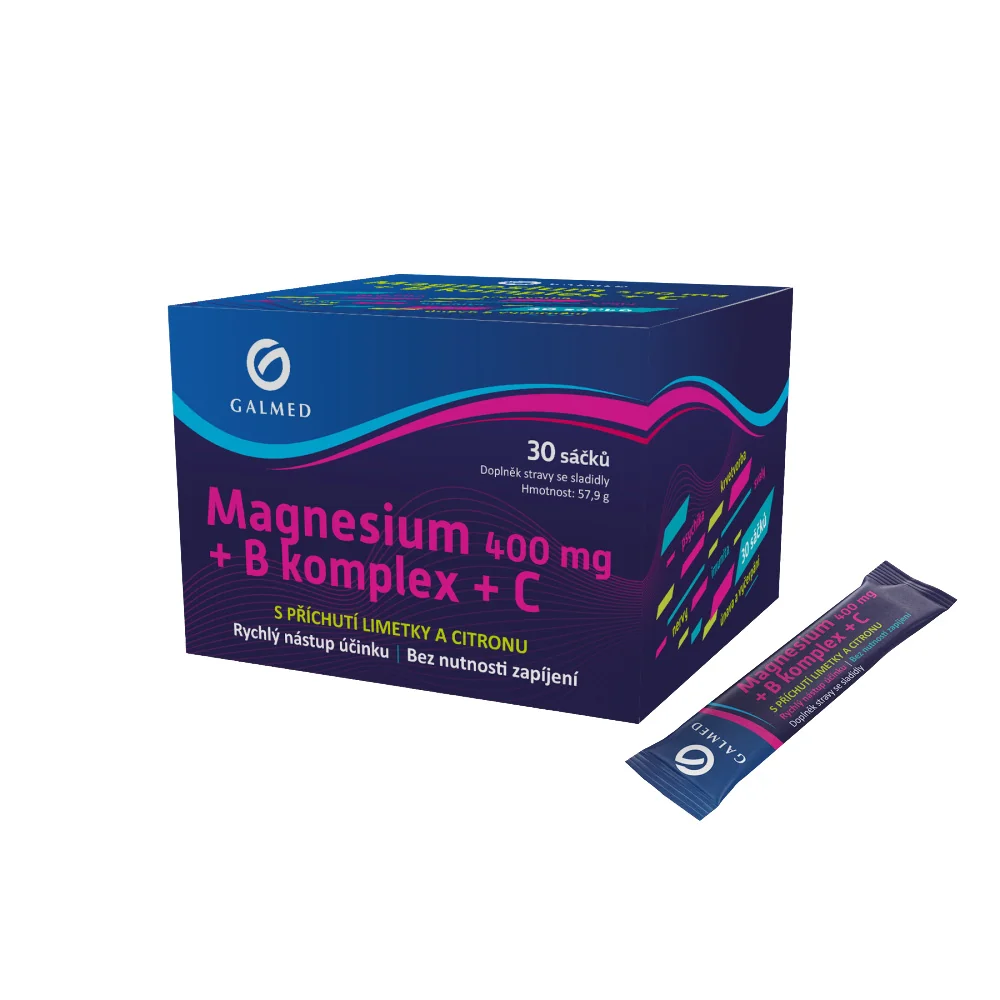 Galmed Magnesium 400 mg + B komplex + C 30 sáčků