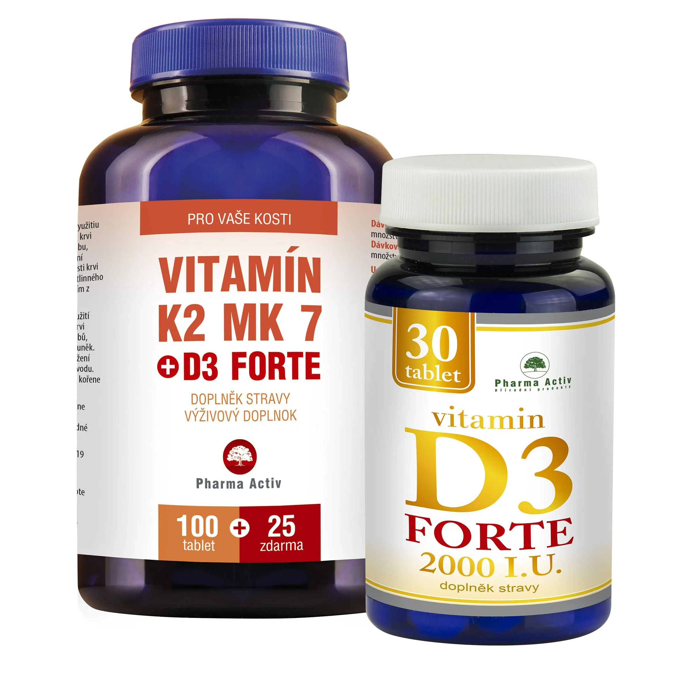 Pharma Activ Vitamin K2 MK7 + D3 Forte 125 tablet + Vitamin D3 Forte 2000I.U. 30 tablet 