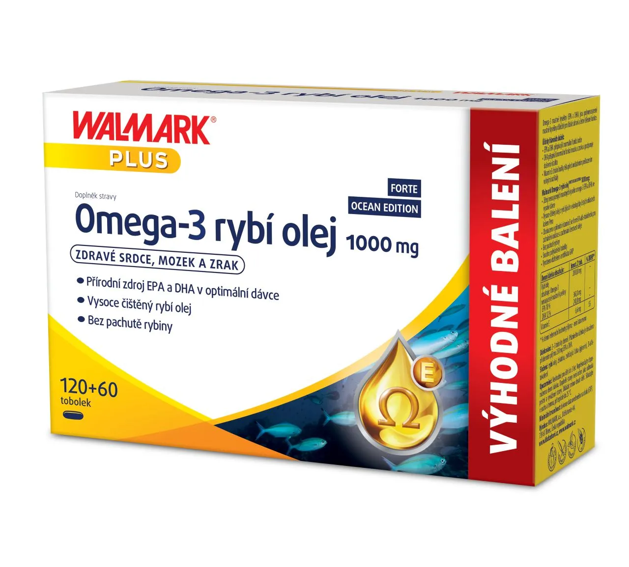 Walmark Omega-3 rybí olej FORTE OCEAN EDITION 1000 mg
