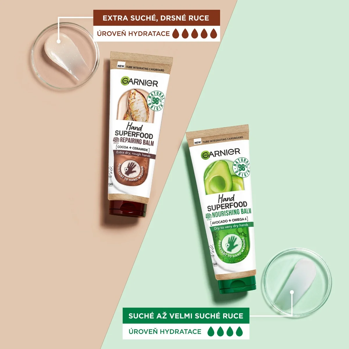 Garnier Hand SuperFood regenerační krém na ruce s kakaem 75 ml