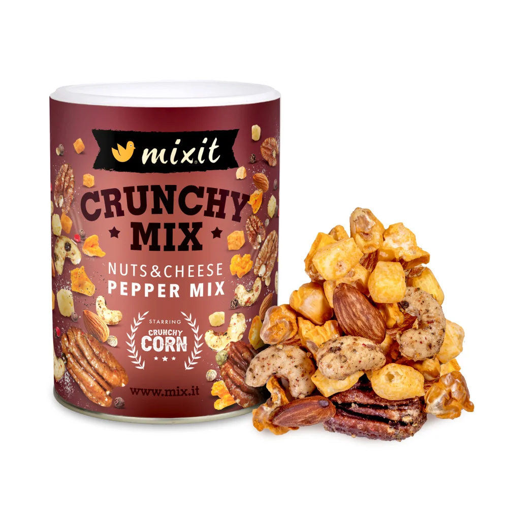 Mixit Crunchy mix sýr, crunchy corn a oříšky s barevným pepřem 300 g