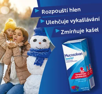 Mucosolvan junior - rozpouští hlen, ulehčuje vykašlávání, zmírňuje kašel