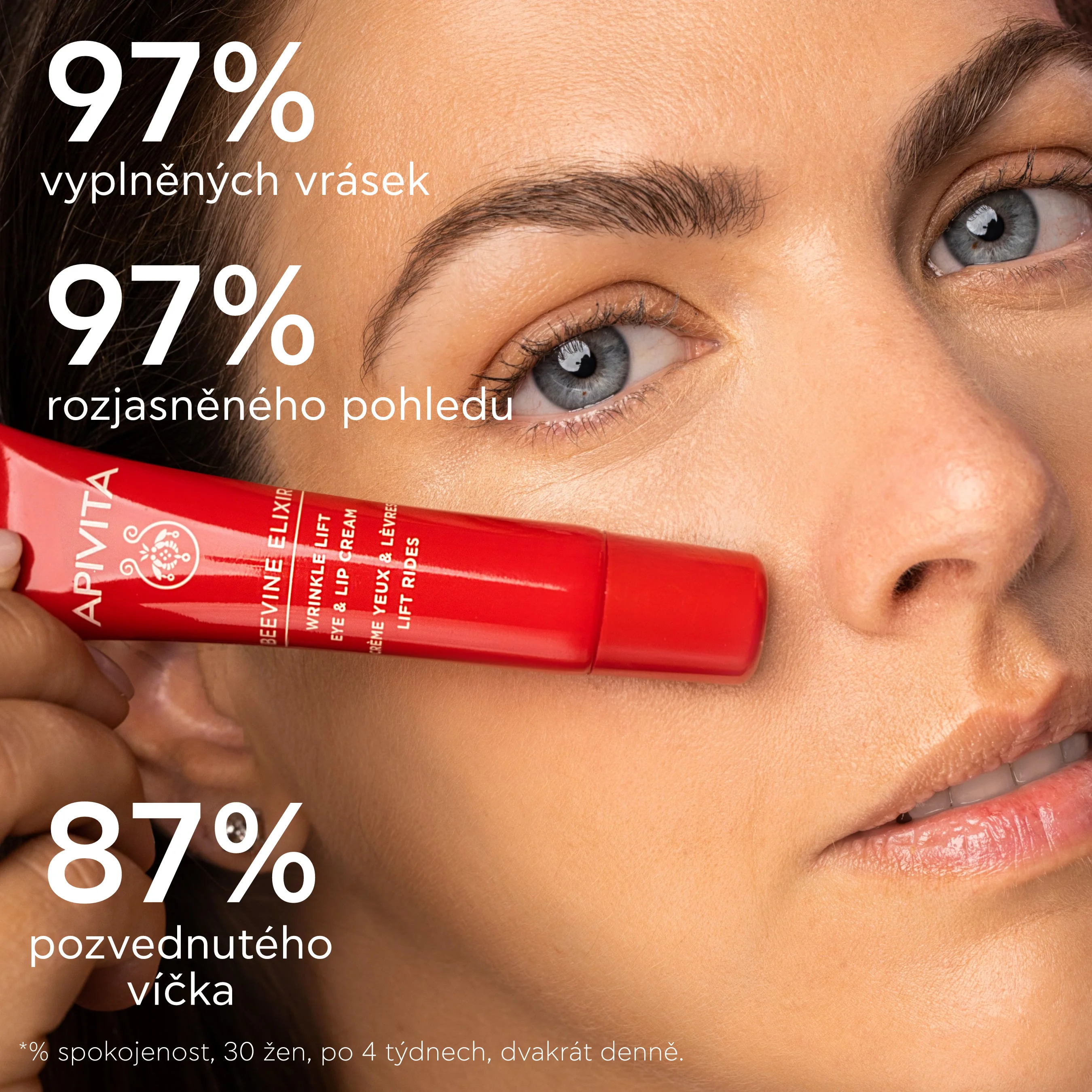 APIVITA BeeVine Elixir Lift Eye and Lip Cream krém na oči a rty proti vráskám 15 ml