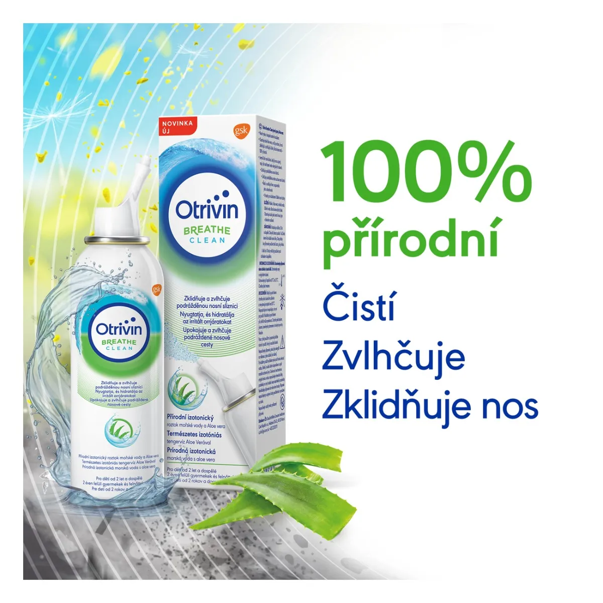 Otrivin Breathe Clean jemný nosní sprej s Aloe vera 100 ml