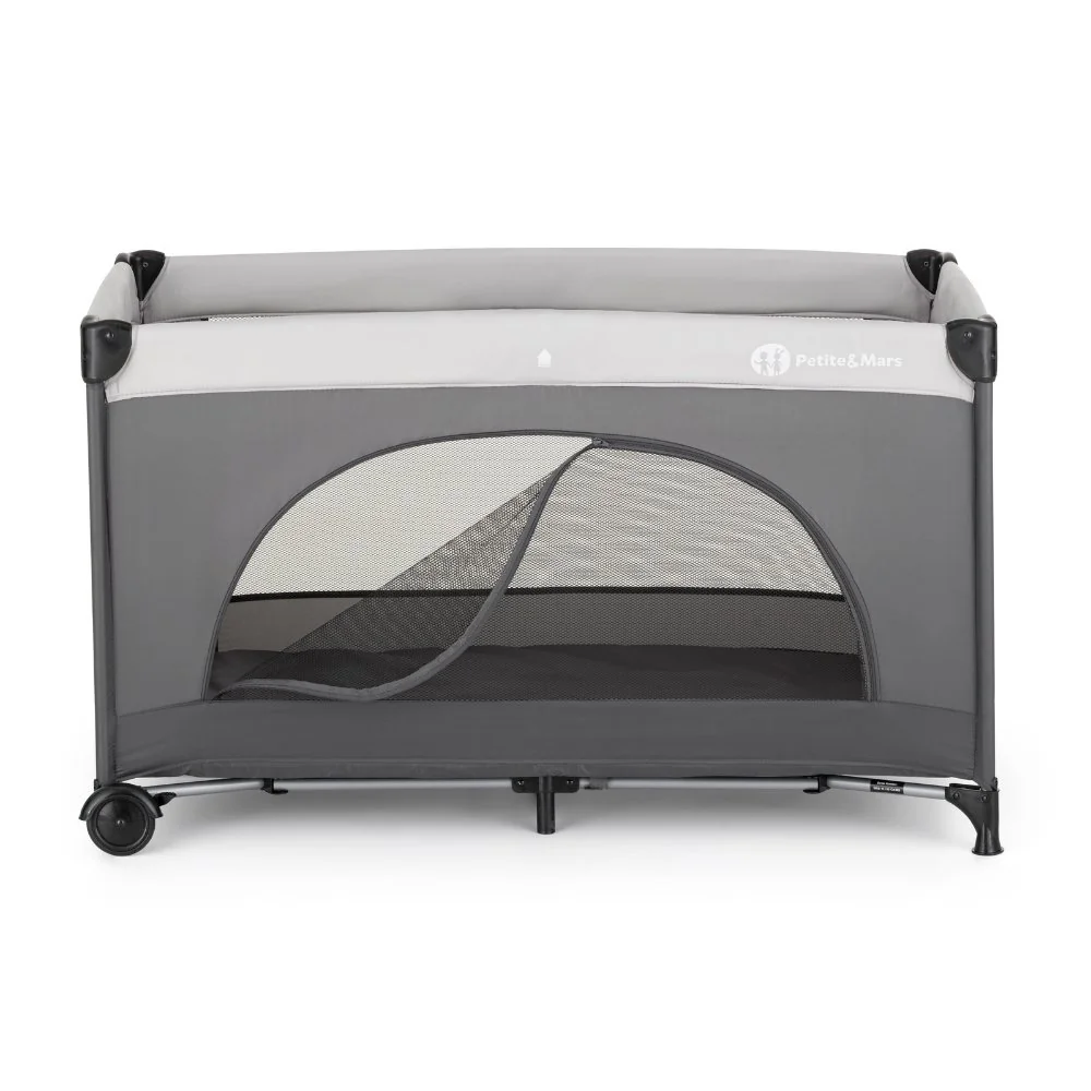 Petite&Mars Postýlka cestovní Nyja Urban Jungle Charcoal 