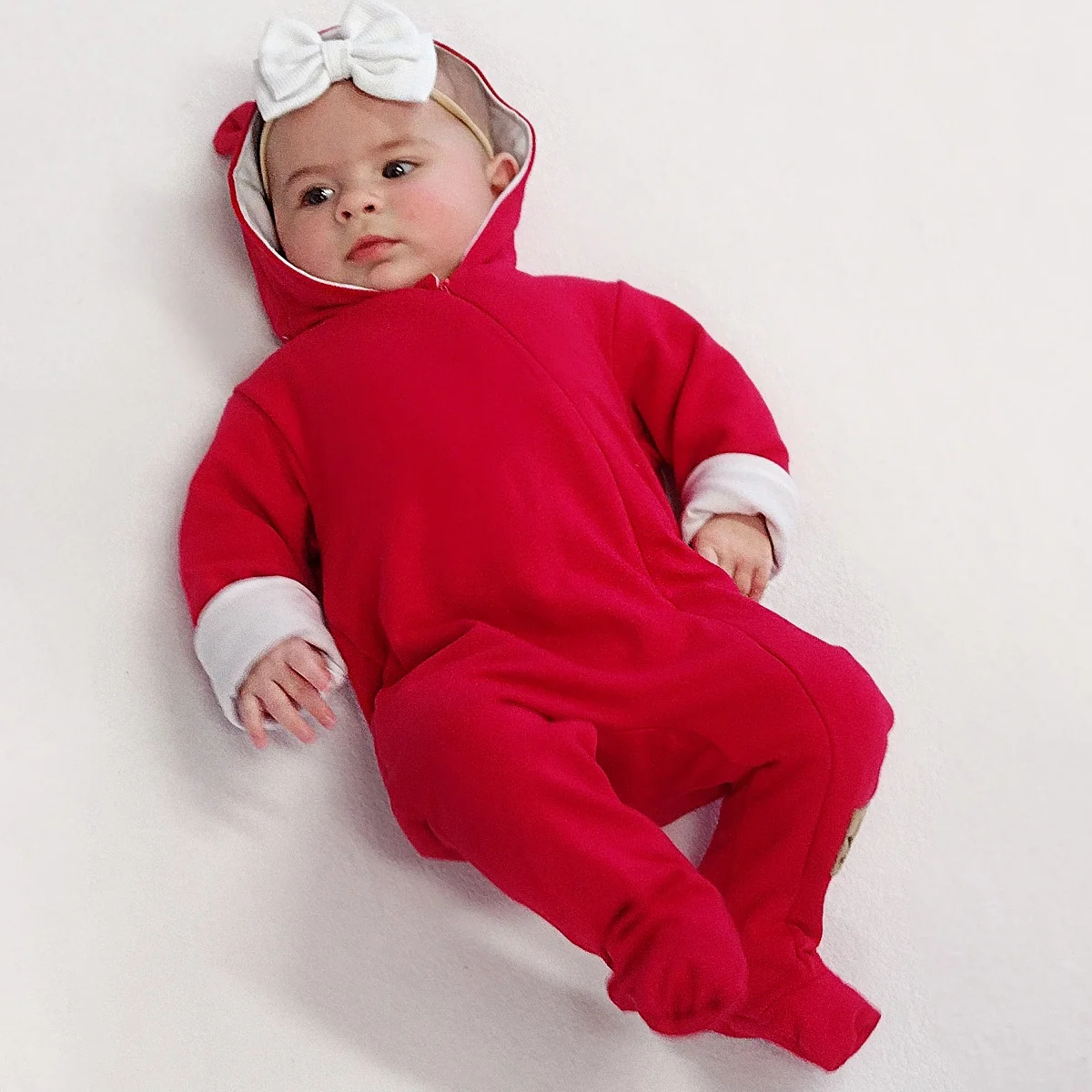 Baby Nellys Kojenecký teplákový overal s kapucí Teddy - malinový, vel. 80