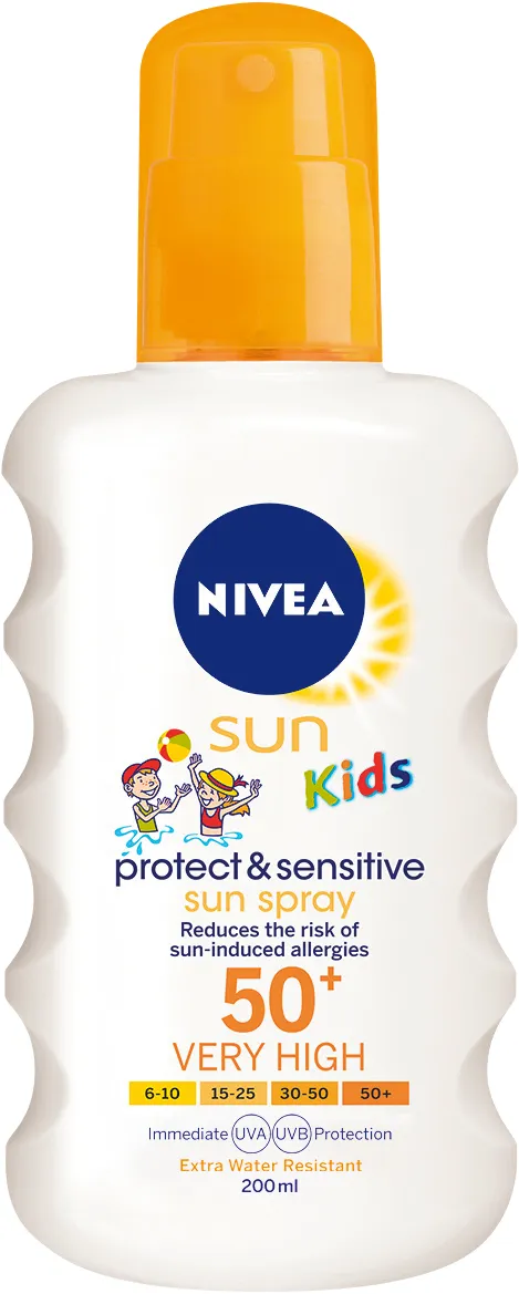 Nivea SUN Sensitive OF50+ dětský opalovací sprej 200 ml