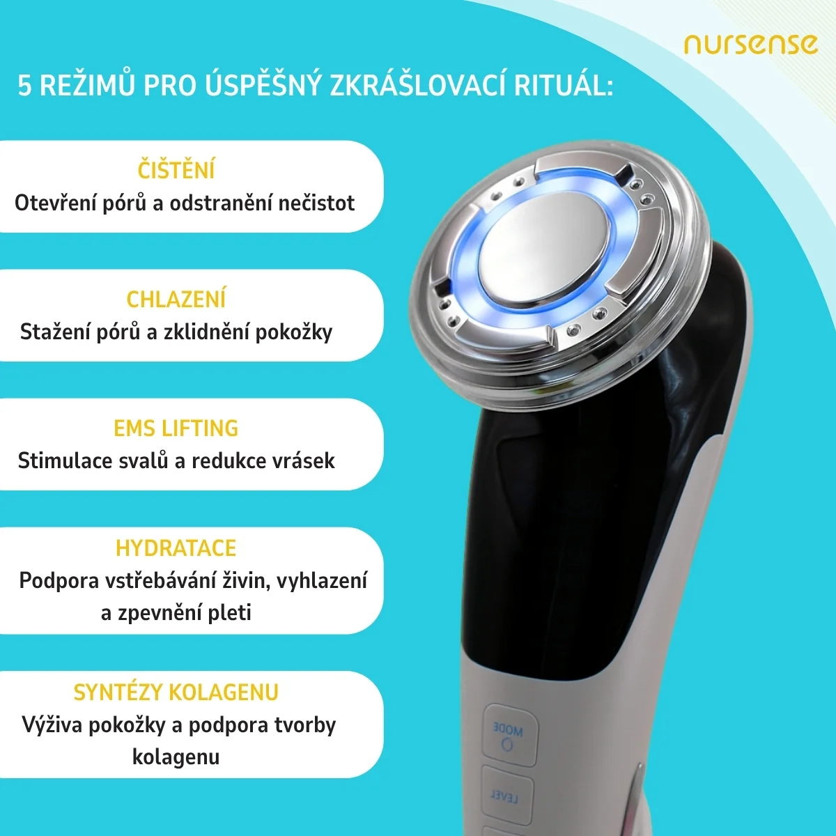 Nursense D818 galvanická žehlička na pleť