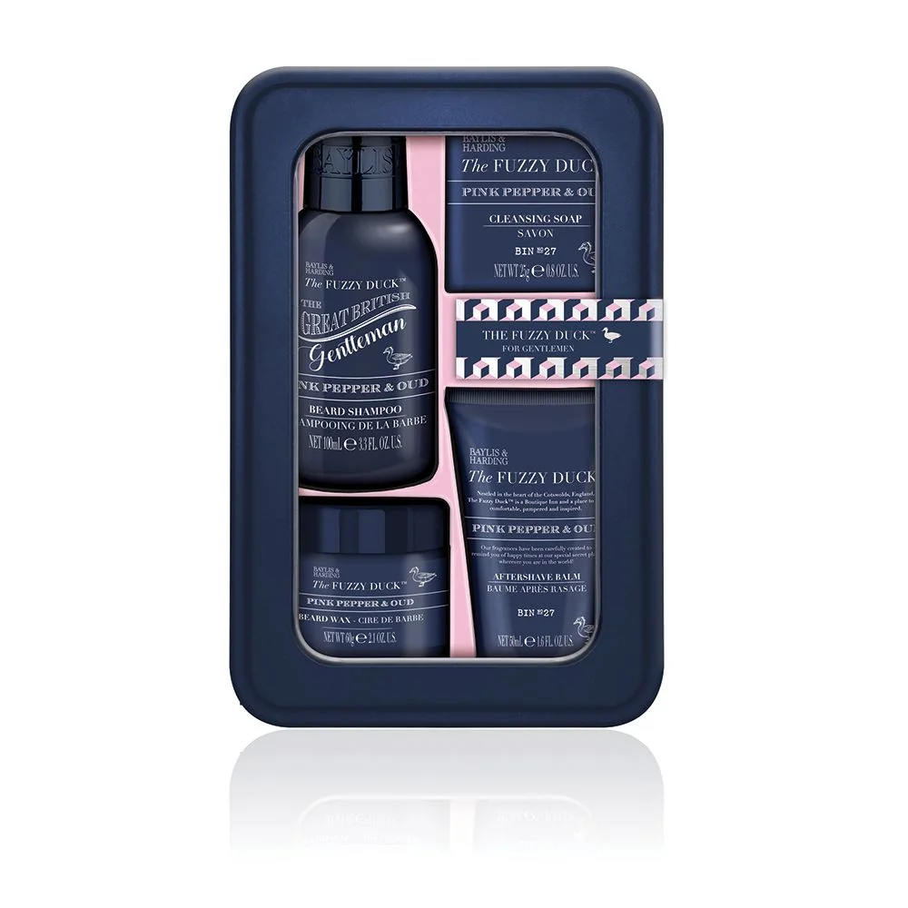 Baylis & Harding Růžový pepř a Oud sada péče o vousy a knír 4 ks
