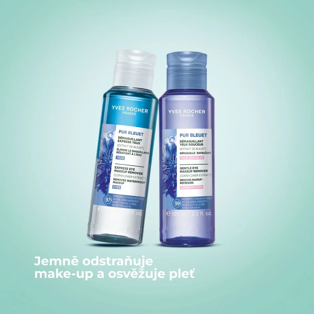 Yves Rocher Pur Bleuet Jemný odličovač s chrpou na citlivé oči 100 ml