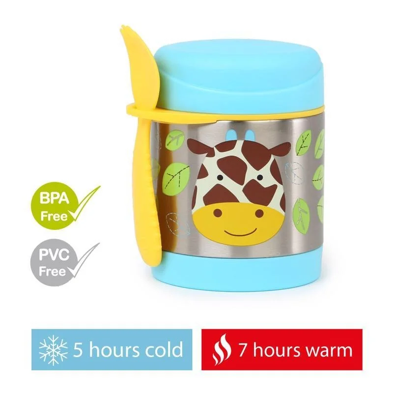 SKIP HOP Zoo Termoska na jídlo se lžičkou/vidličkou Žirafa 325 ml, 3r+ 