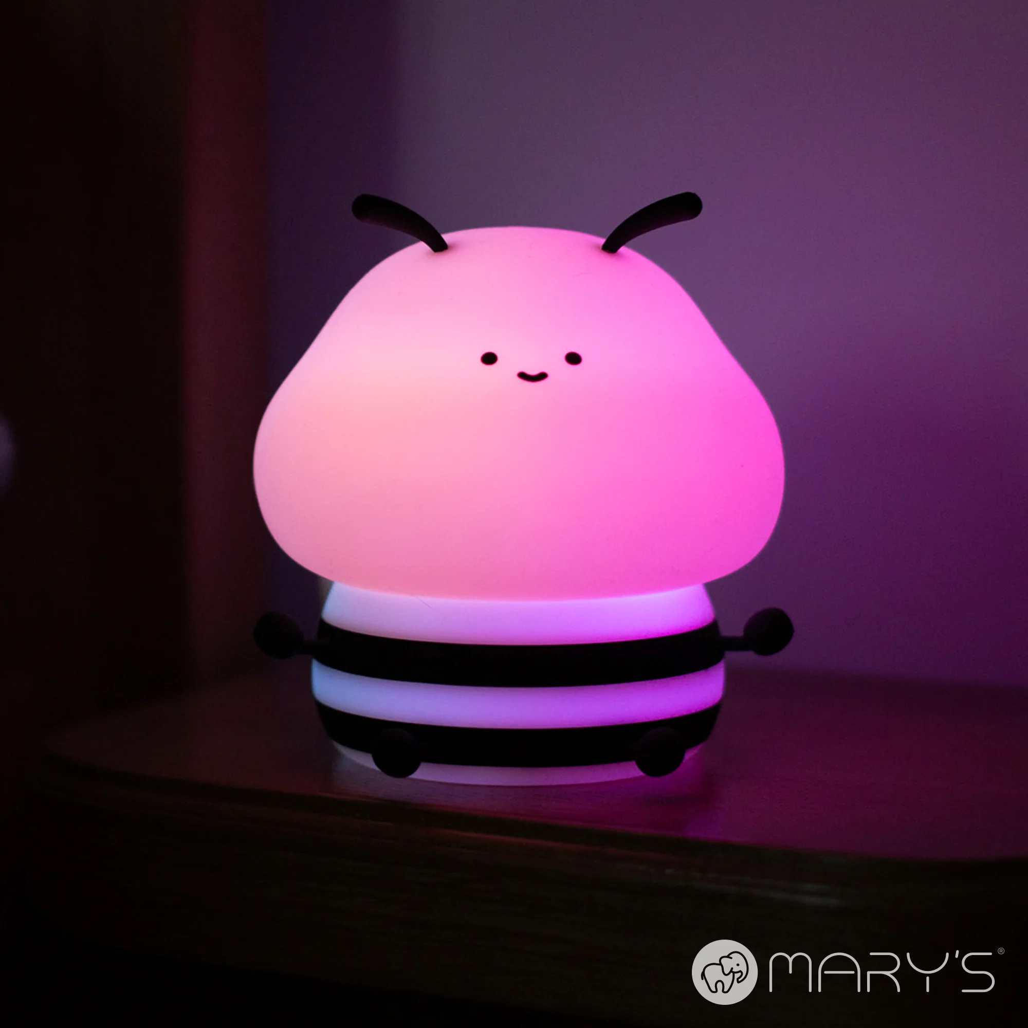 MARY’S LED silikonová noční lampička RGB - včelka