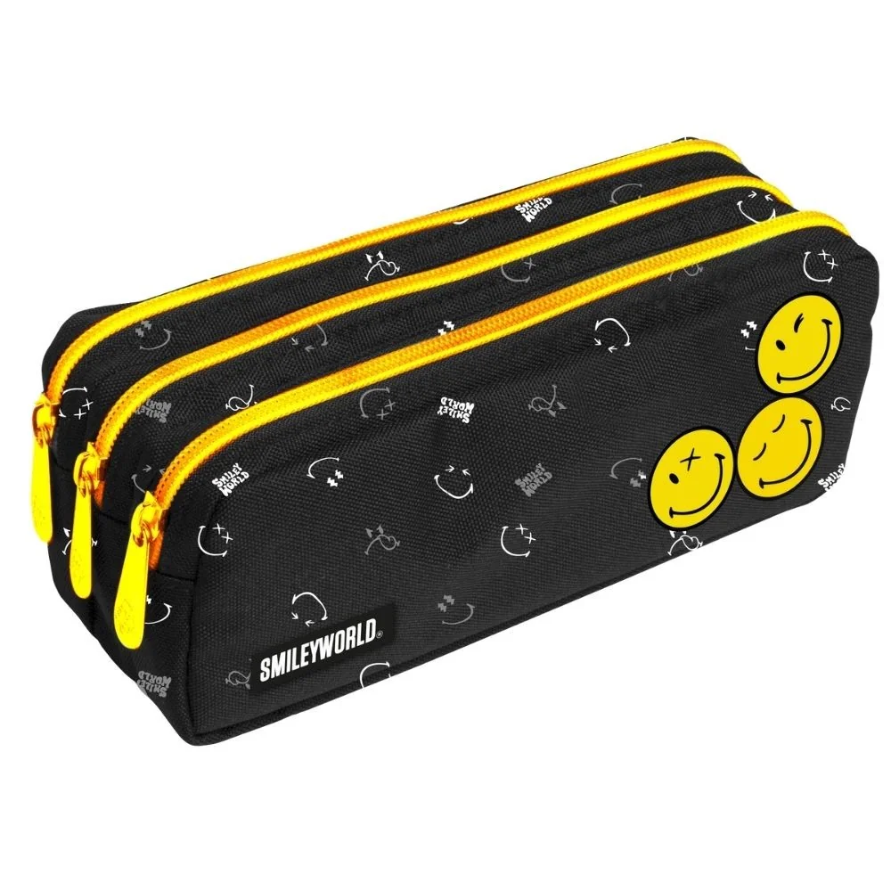 Oxybag Penál etue Smiley World, tři zipy