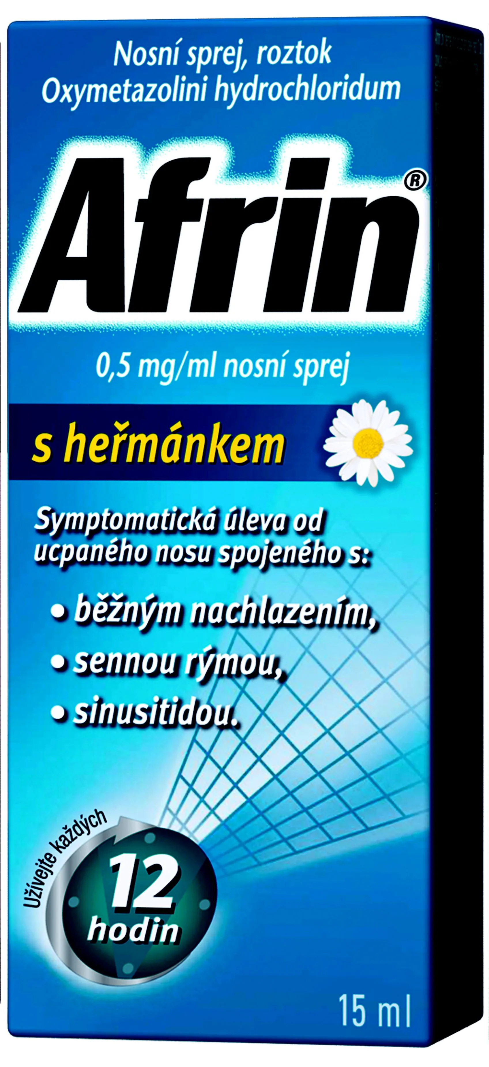 Afrin 0.5 mg/ml nosní sprej s heřmánkem 1x15ml/7.5mg