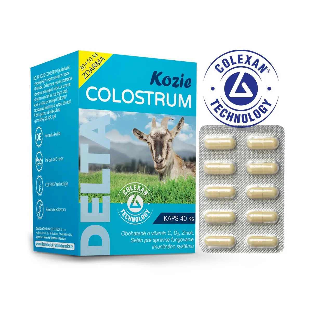 DELTA Colostrum Kozí 30+10 kapslí