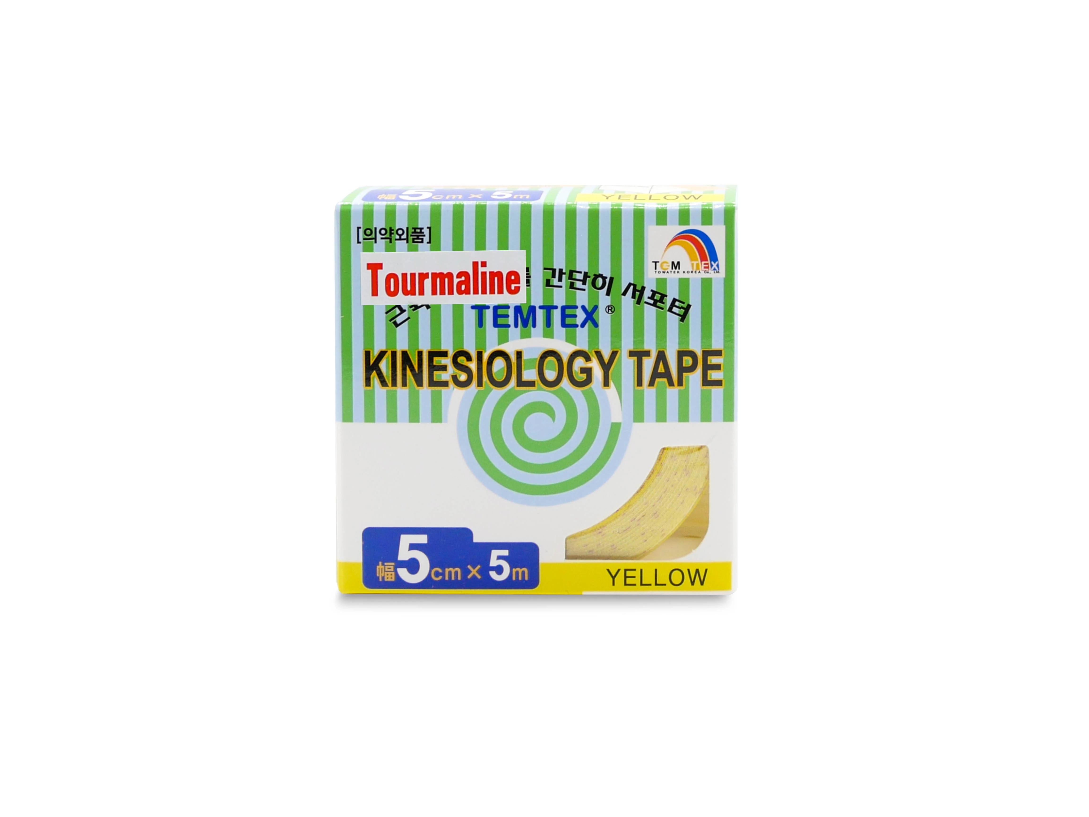 TEMTEX Kinesio tape Tourmaline, žlutá tejpovací páska 5cm x 5m