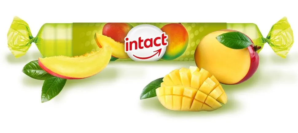 Intact Hroznový cukr s vitaminem C mango rolička 40 g