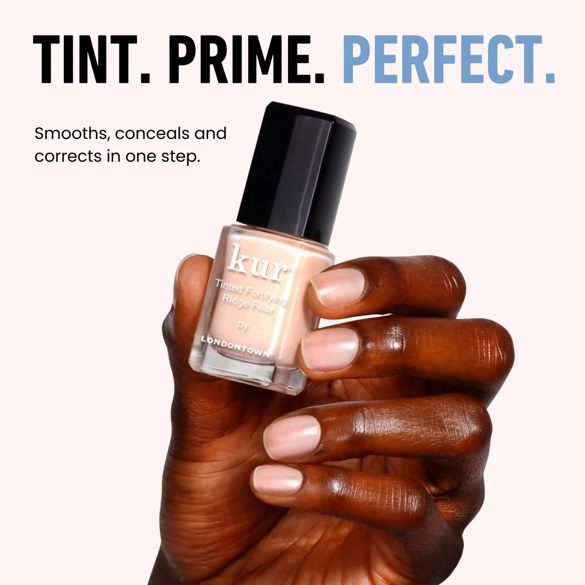 Londontown kur Tinted Ridge Filler Apricot Beige tónovaný lak na nehty 12 ml