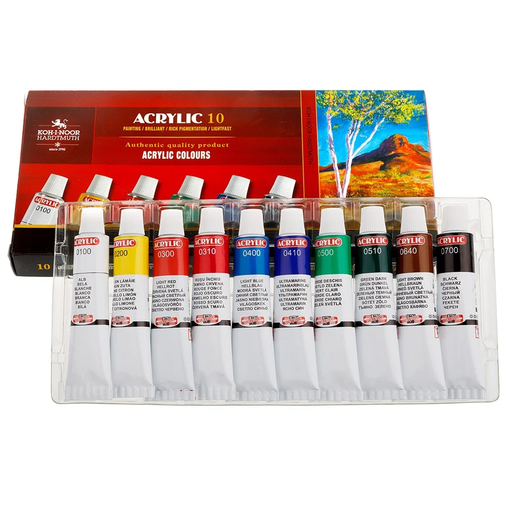 KOH-I-NOOR 162703/10 - souprava akrylových barev 10 × 16 ml