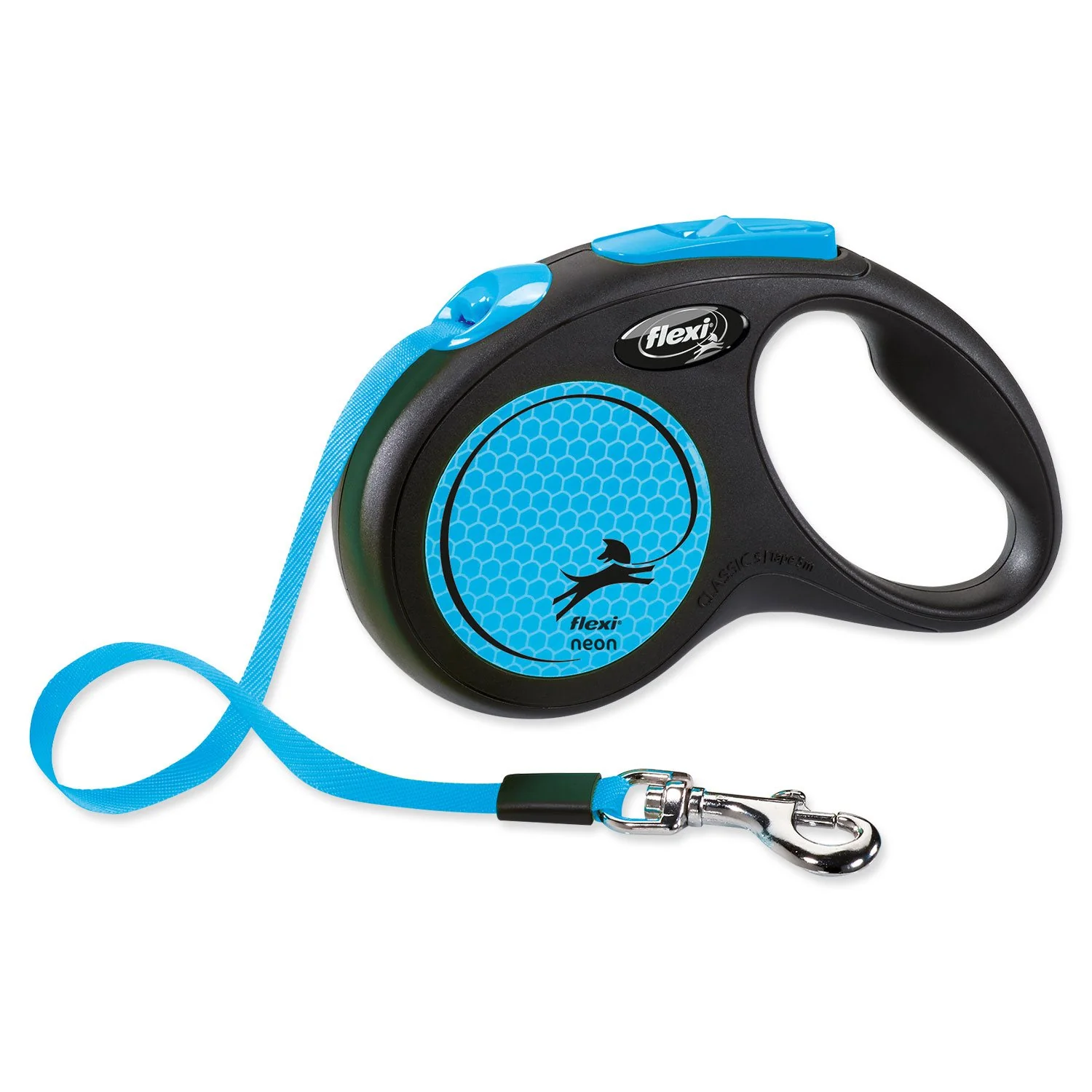 Flexi Vodítko Neon páska S modré 5m