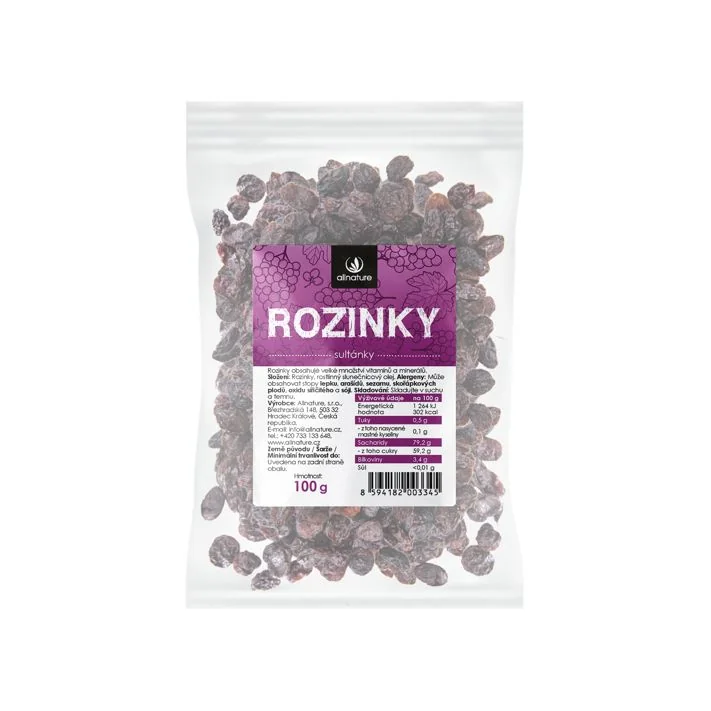 Allnature Rozinky sultánky 100 g