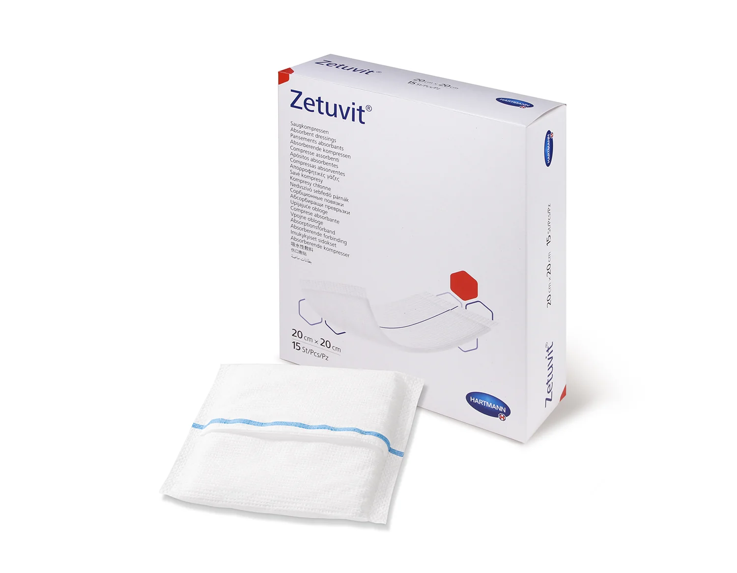 Zetuvit Sterilní kompresy 20 x 20 cm 15 ks