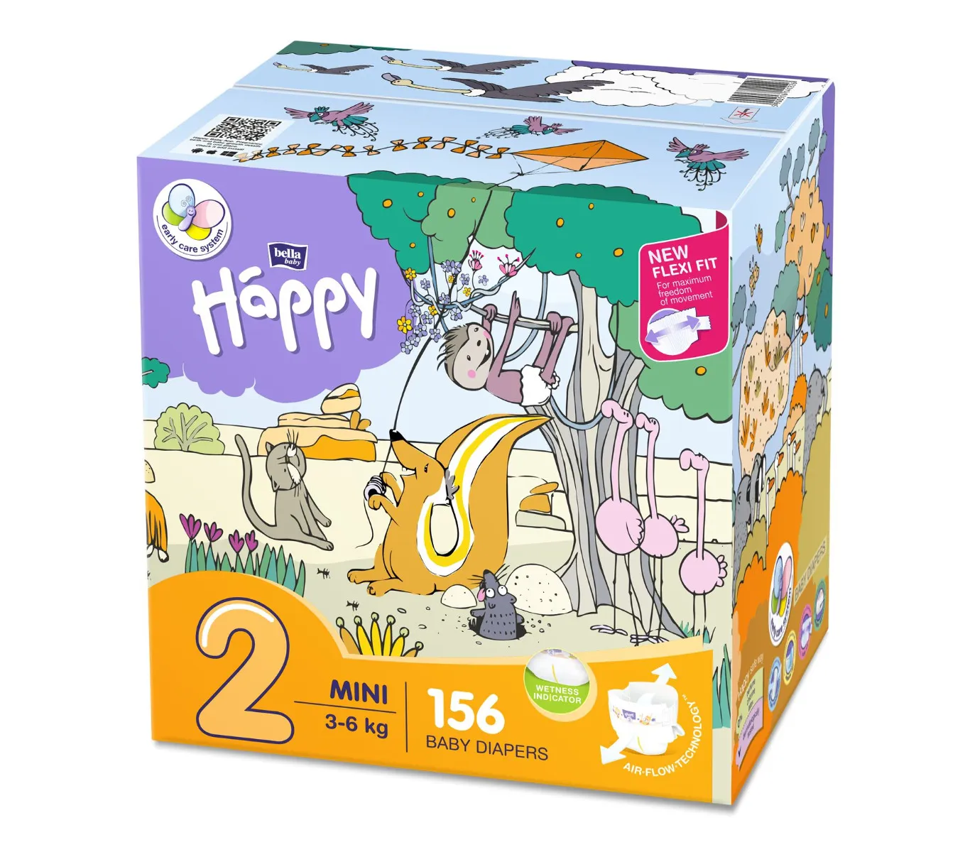 Bella Baby Happy Mini 3-6 kg dětské pleny box 2x78 ks