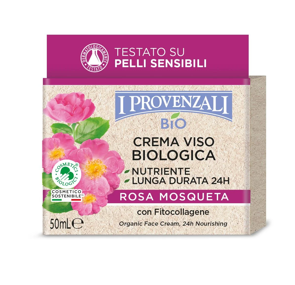 I Provenzali Bio Výživný pleťový krém Rosa 50 ml