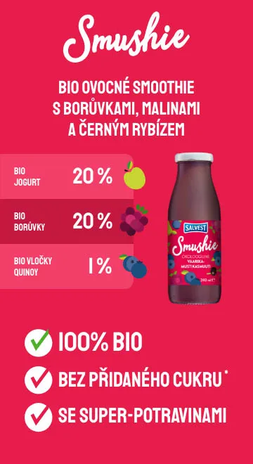 SALVEST Smushie BIO Ovocné smoothie s borůvkami, malinami a černým rybízem