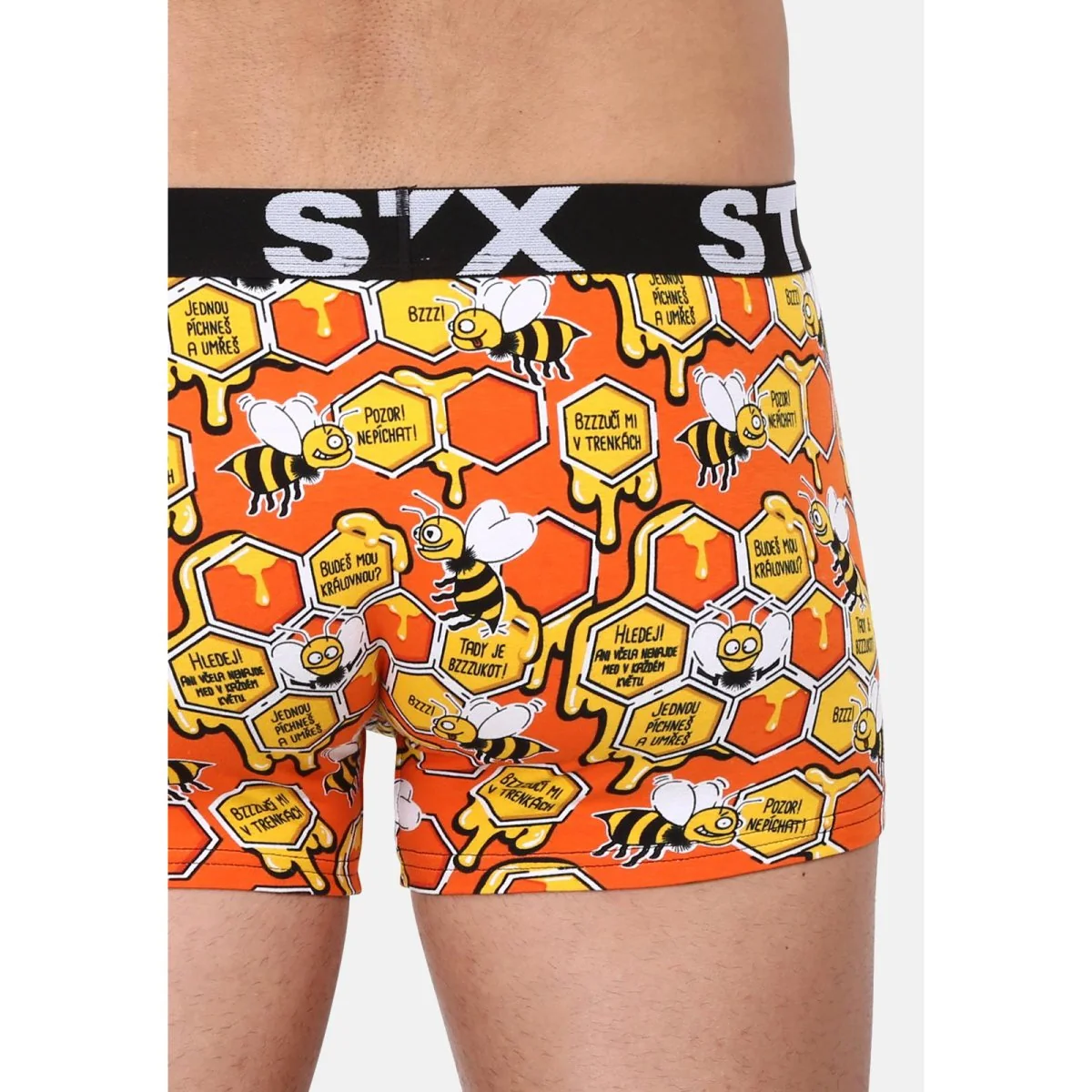 Styx Pánské boxerky art sportovní guma včelky (G1654) L