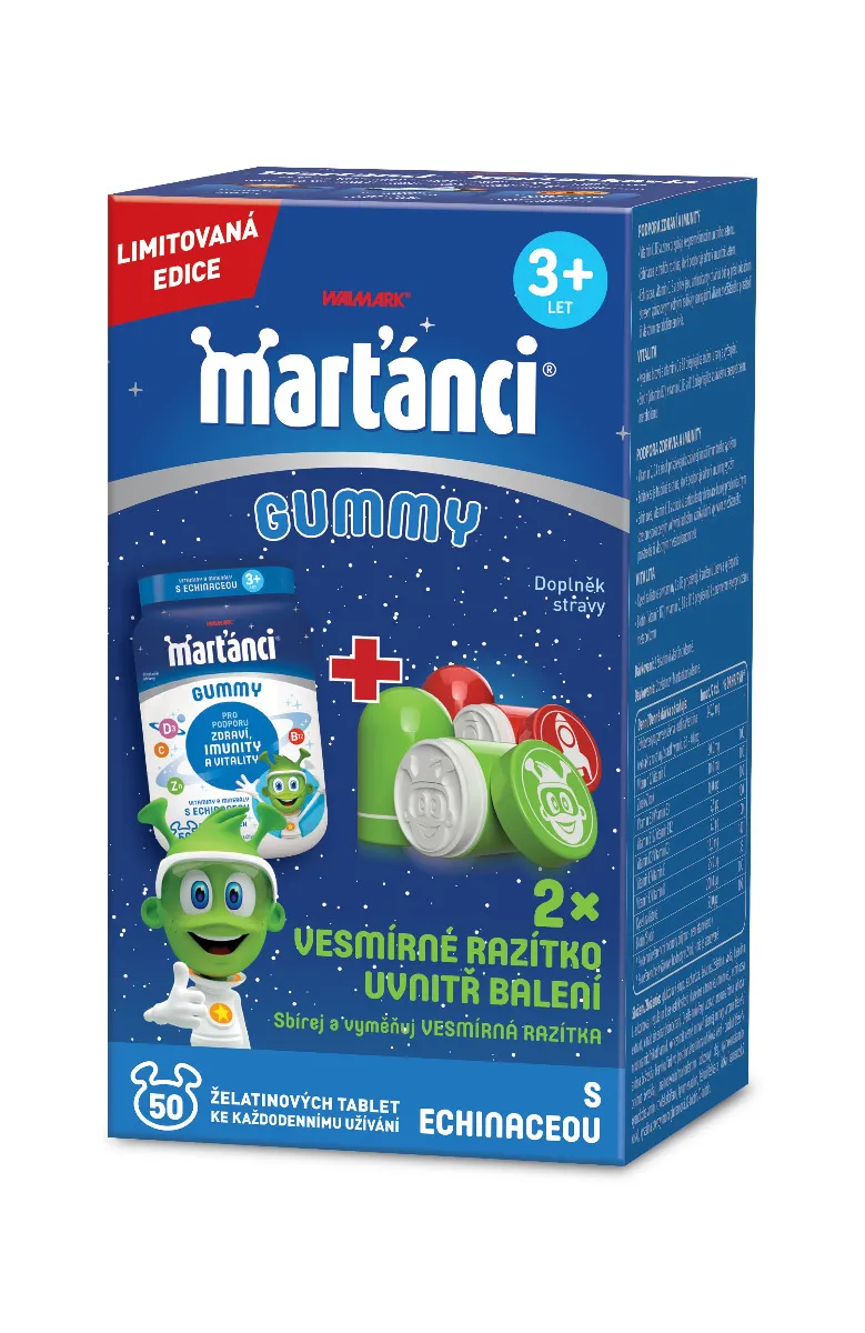 Marťánci Gummy Echinacea 50 ks + razítka