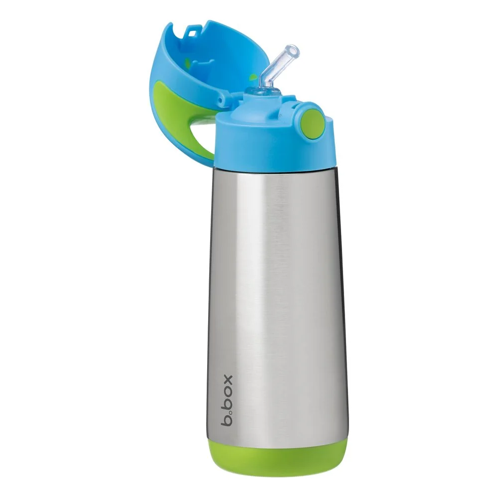 B.BOX Termoska na pití s brčkem 500 ml - modrá/zelená