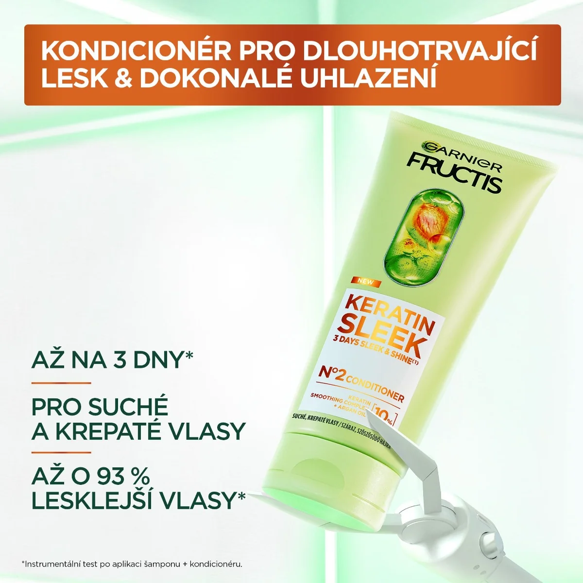 Garnier Fructis Keratin Sleek kondicionér na suché a krepaté vlasy 200 ml