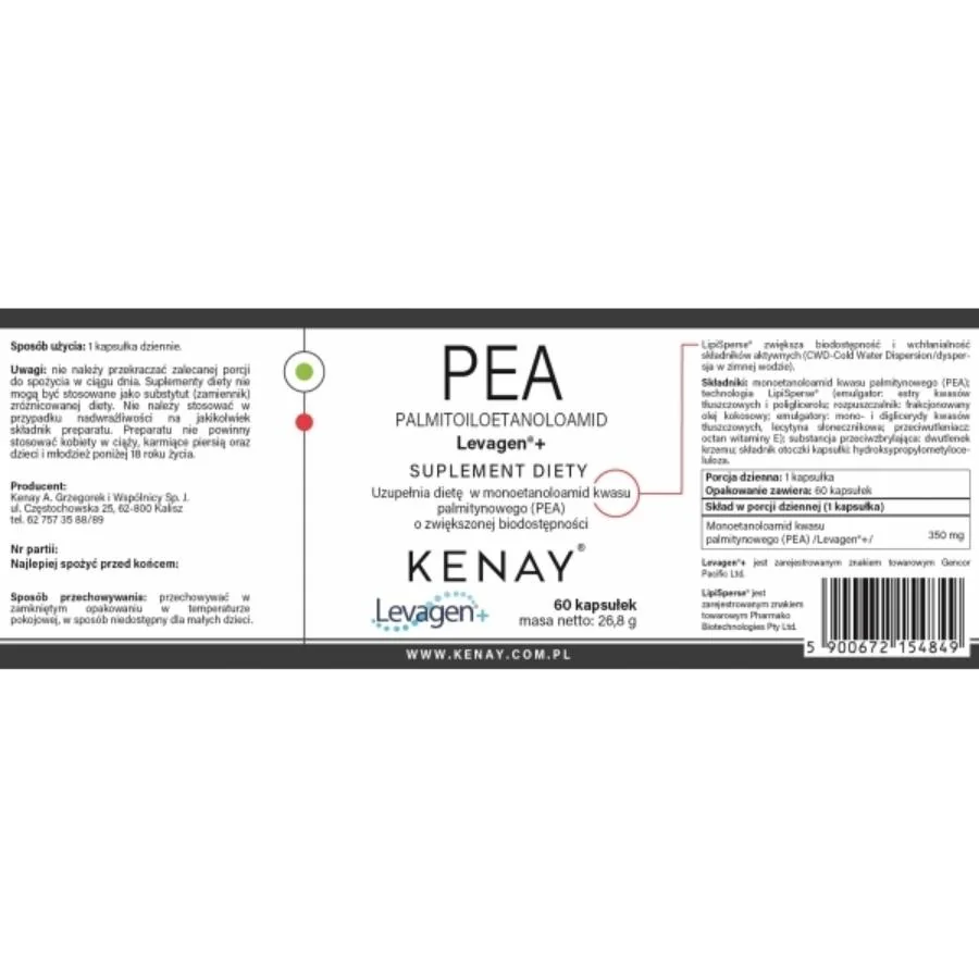 Kenay PEA Levagen Plus 350 mg 60 kapslí
