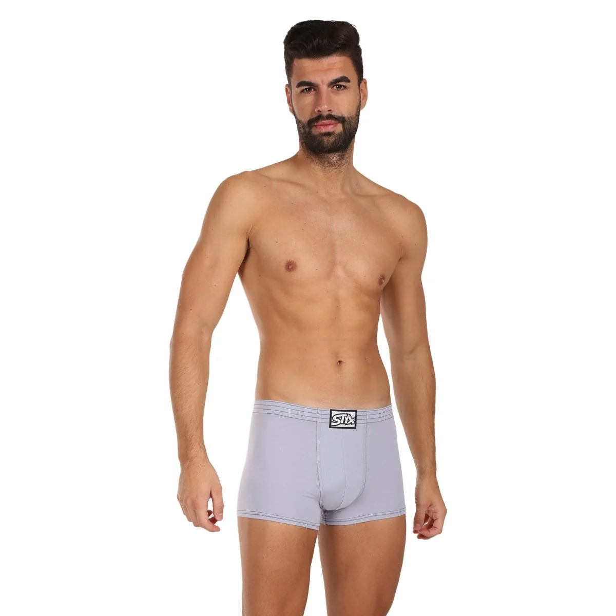 Styx Pánské boxerky klasická guma světle šedá (Q1067) XXL