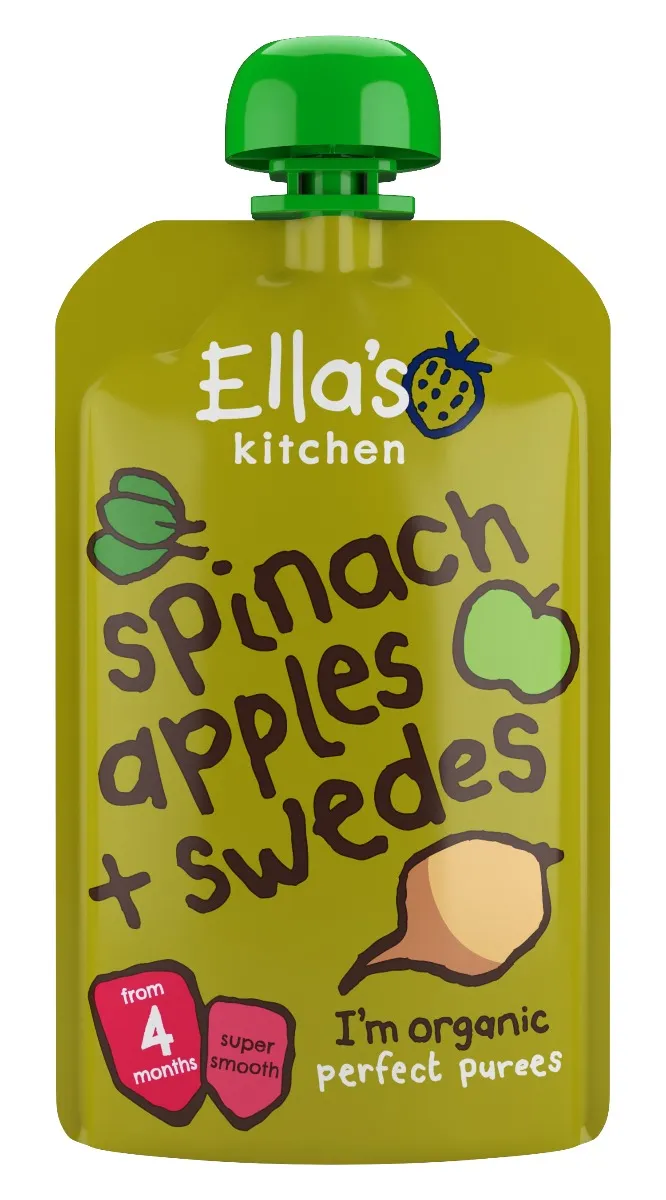 Ellas Kitchen BIO Špenát, jablko a tuřín kapsička 120 g