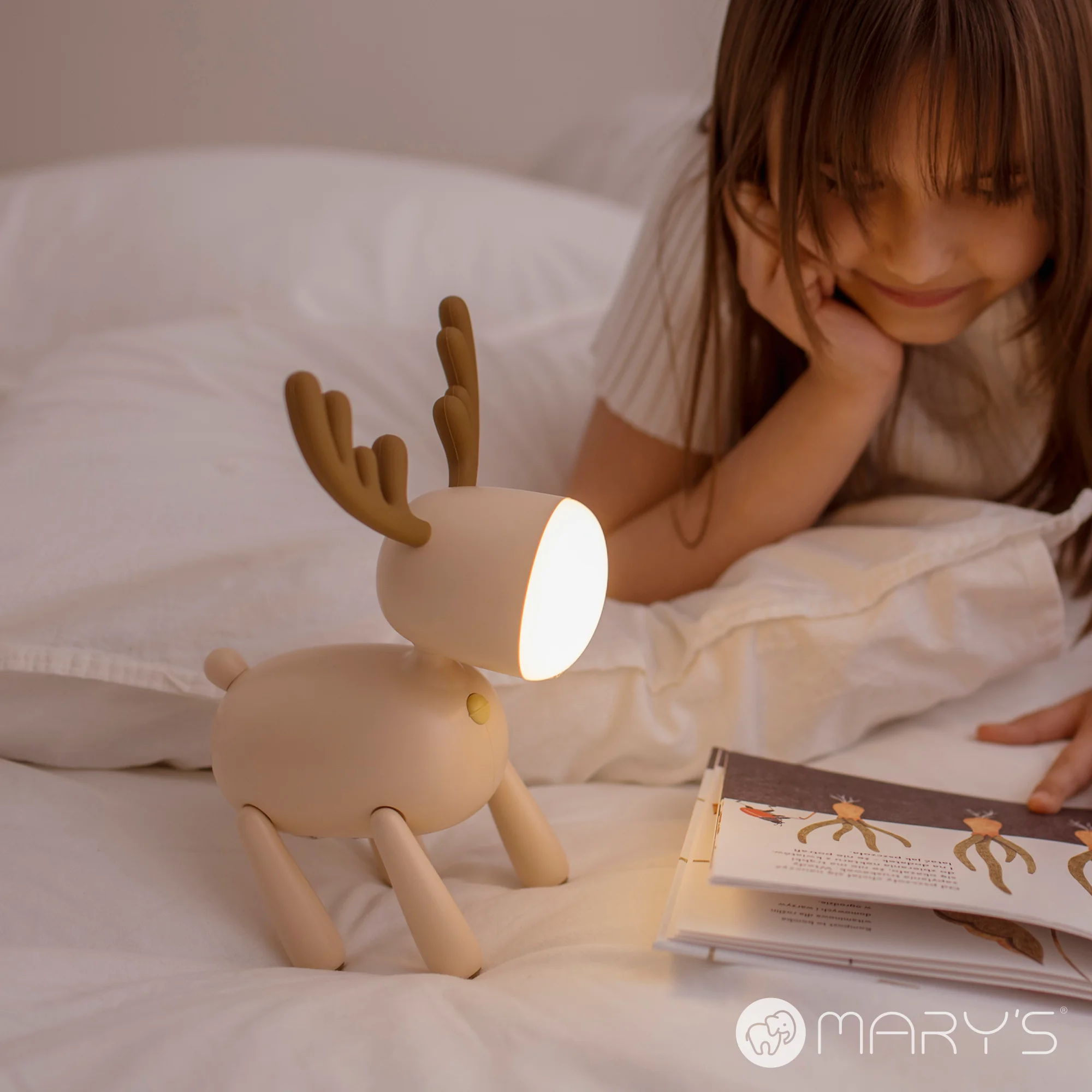 MARY’S LED nastavitelná noční lampička - jelen, béžová
