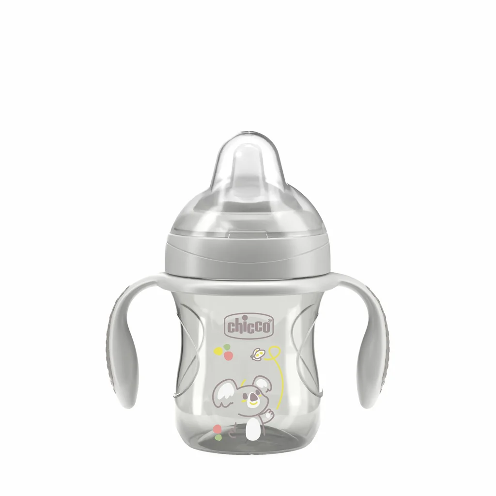 Chicco Hrneček Transition učicí s držadly 4m+ 200 ml grey