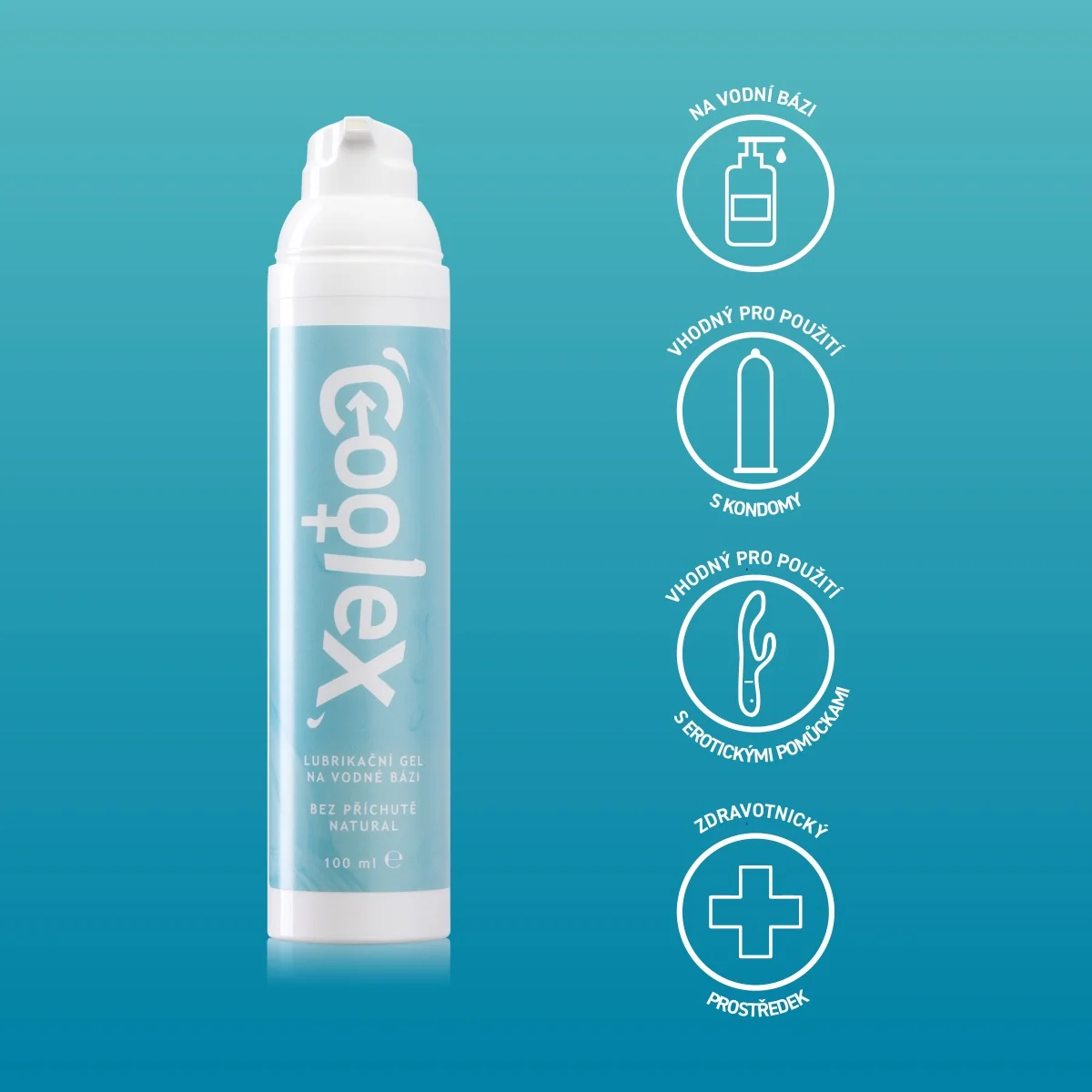 Coolex Lubrikační gel na vodní bázi natural 100 ml airless