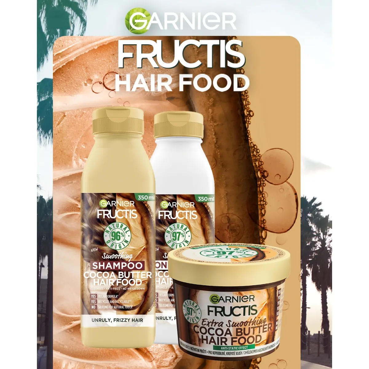 Garnier Fructis Hair Food Cocoa Butter uhlazující kondicionér 350 ml