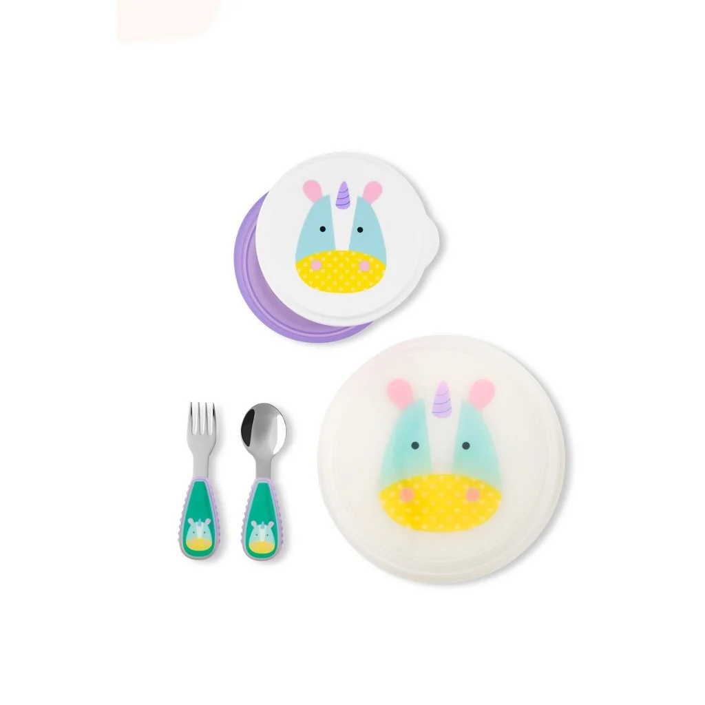 SKIP HOP Zoo Set jídelní 5 ks Jednorožec 12m+ 