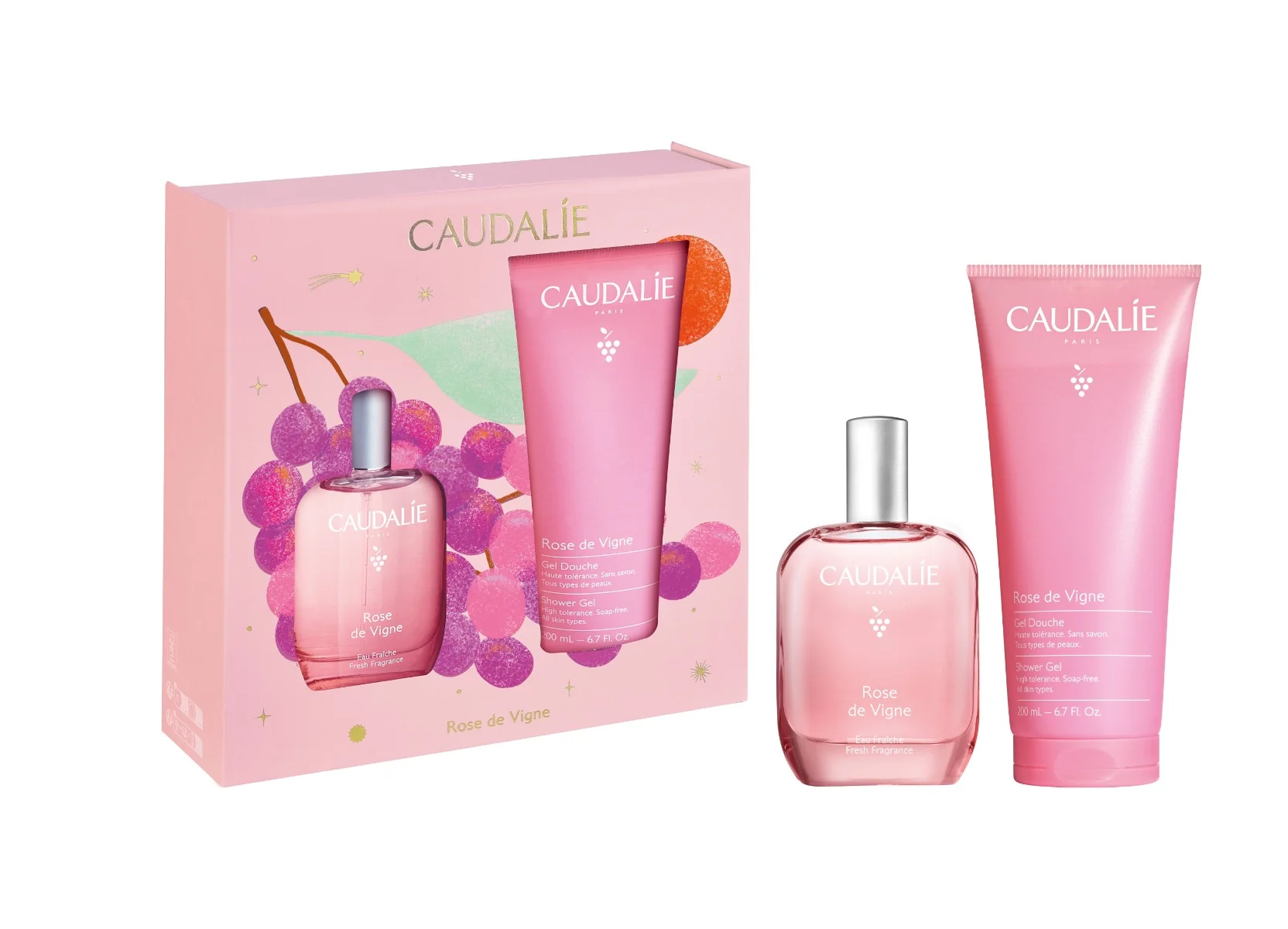 Caudalie Rose des Vignes dárková sada 2 ks