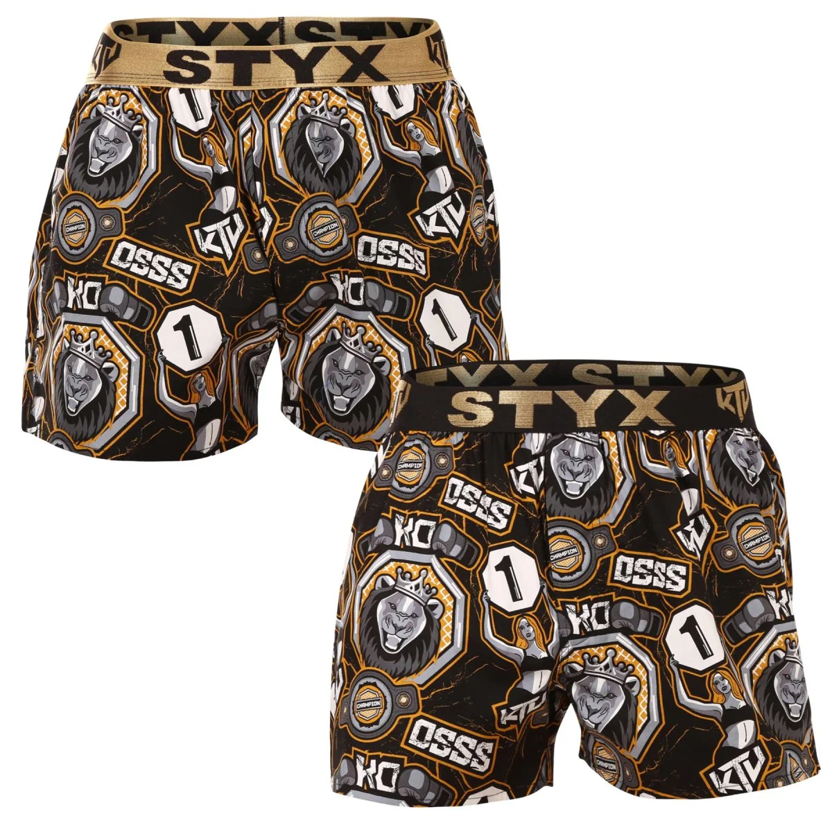 Styx 2PACK pánské trenky art / KTV sportovní guma (2BT1655) S