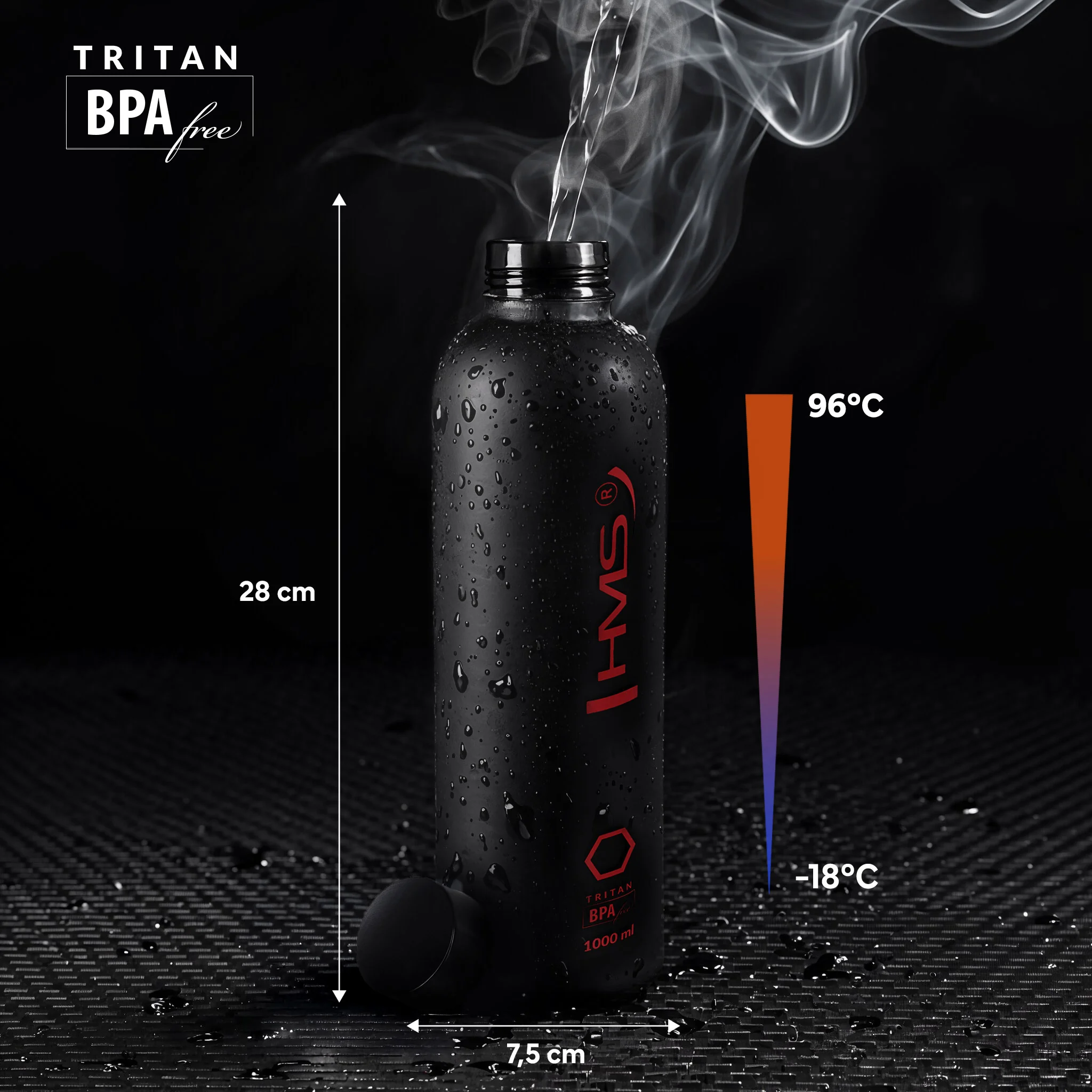 Nils Tritanová láhev na pití NCD61 1000 ml černá